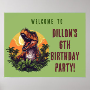 Affiche Symbole d'anniversaire de Dinosaur Rawr