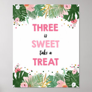 Affiche SYMBOLE D'ANNIVERSAIRE DE FILLE DE Safari Tropical