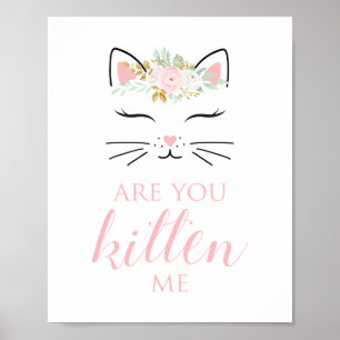Affiche Symbole d'anniversaire de Kitten Visage kitty flor