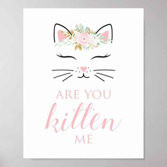 Affiche Symbole d'anniversaire de Kitten Visage kitty flor (Devant)