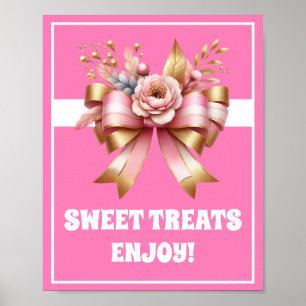 Affiche Symbole d'anniversaire de la Bow Douceur rose or
