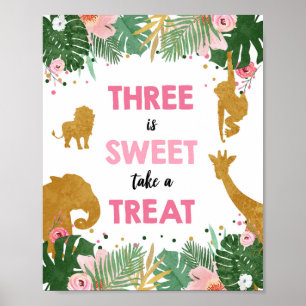 Affiche Symbole d'anniversaire de la fille de Safari Sweet