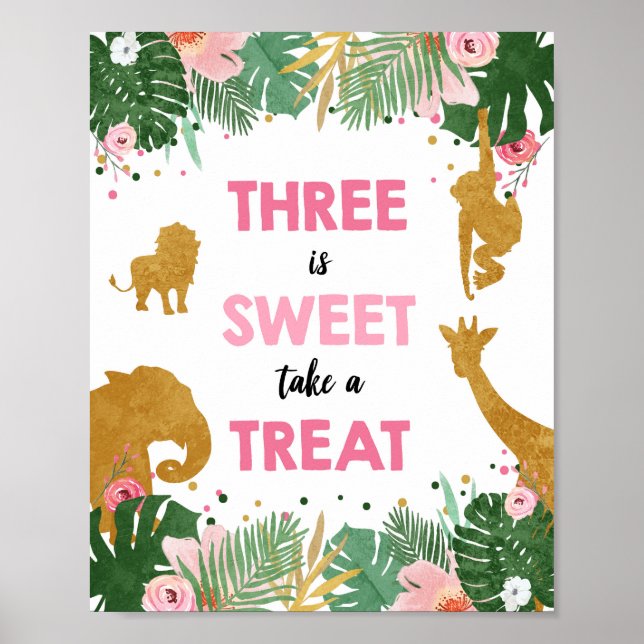 Affiche Symbole d'anniversaire de la fille de Safari Sweet (Devant)