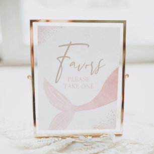 Affiche Symbole d'anniversaire de la fille sirène rose