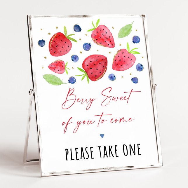Affiche Symbole d'anniversaire de la fraise Blueberry Favo (Créateur téléchargé)