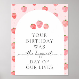 Affiche Symbole d'anniversaire de la fraise numérique
