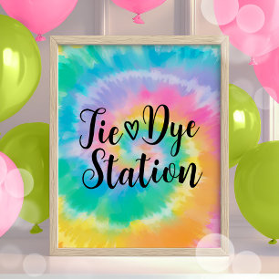 Affiche Symbole d'anniversaire de la gare Tie Dye