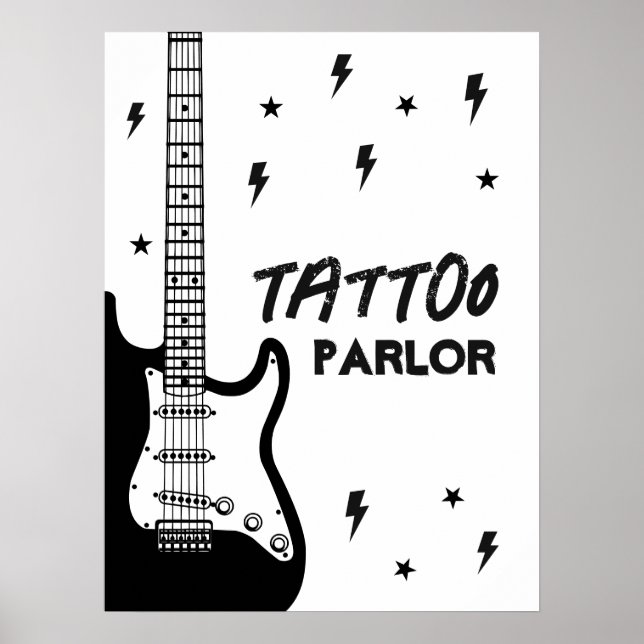 Affiche Symbole d'anniversaire de la Guitare de Rock et de (Devant)