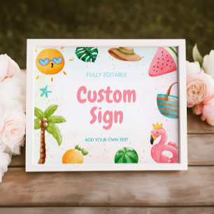 Affiche Symbole d'anniversaire de la plage, signe de fête 