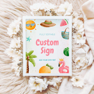 Affiche Symbole d'anniversaire de la plage, signe de fête 