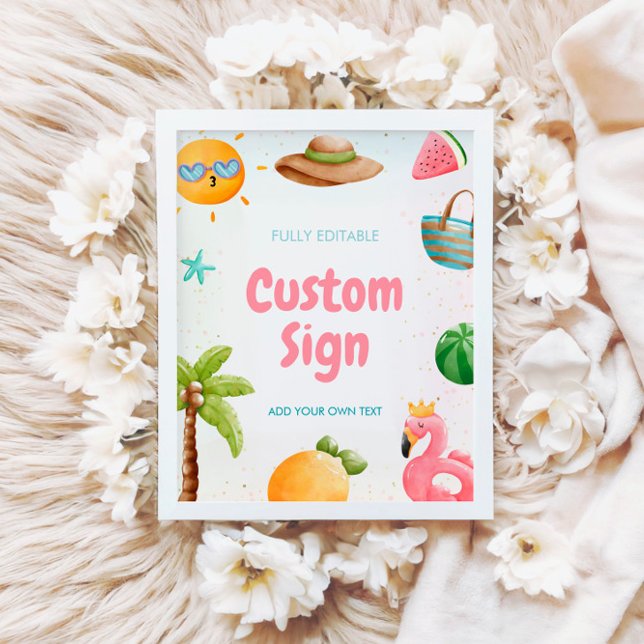 Affiche Symbole d'anniversaire de la plage, signe de fête  (Créateur téléchargé)