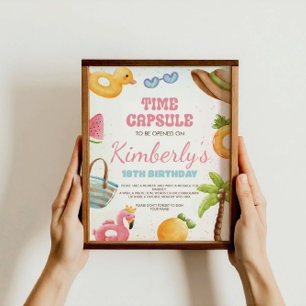 Affiche Symbole d'anniversaire de la plage, symbole de fêt