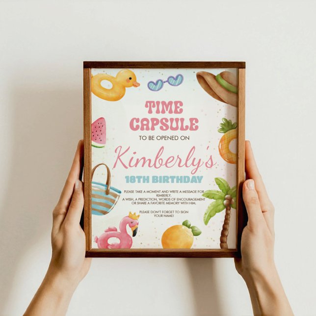 Affiche Symbole d'anniversaire de la plage, symbole de fêt (Créateur téléchargé)