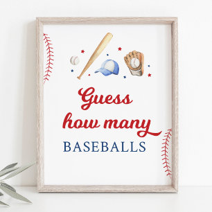 Affiche Symbole d'anniversaire de la recrue de baseball