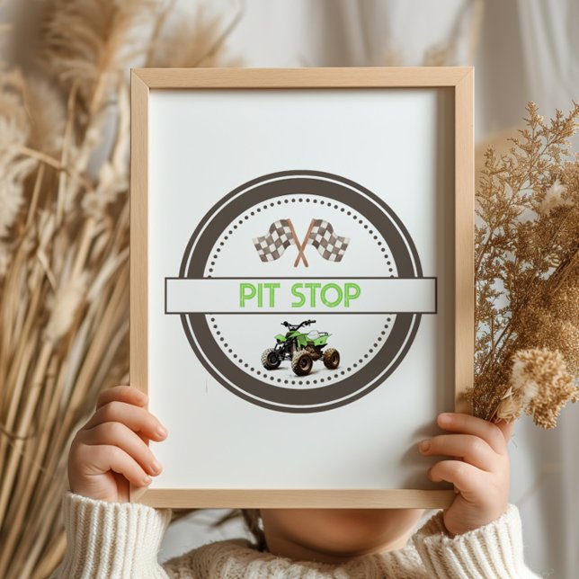 Affiche Symbole d'anniversaire de l'arrêt Green Quad Bike (Créateur téléchargé)