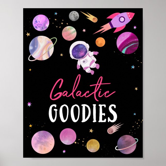 Affiche Symbole d'anniversaire de l'astronaute galactique (Devant)