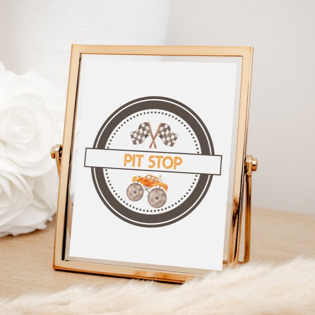 Affiche Symbole d'anniversaire de Pit Stop Monster Trucks (Créateur téléchargé)