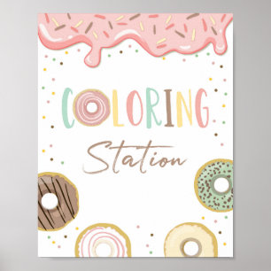 Affiche Symbole d'anniversaire Donut Rose Girl