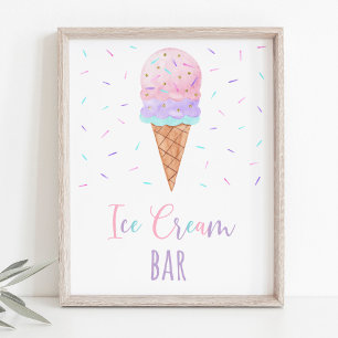 Affiche Symbole d'anniversaire du bar à crème glacée moder