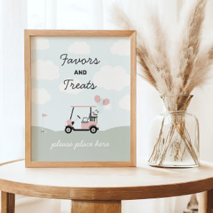 Affiche Symbole d'anniversaire du golf de trous en un pour