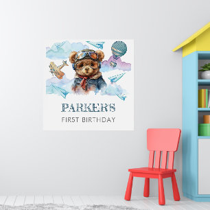 Affiche Symbole d'anniversaire du pilote personnalisé Tedd