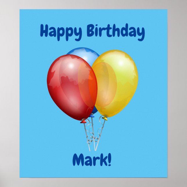 Affiche Symbole d'anniversaire heureux avec ballons (Devant)