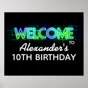 Affiche Symbole d'anniversaire néon