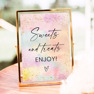 Affiche Symbole d'anniversaire Pastel Rainbow Gold Sweet