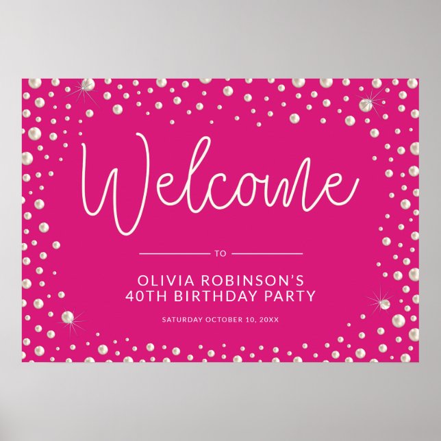 Affiche Symbole d'anniversaire Pearl Thématique 40e (Devant)