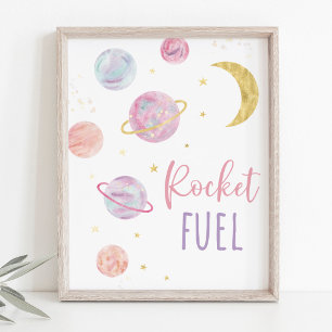 Affiche Symbole d'anniversaire Pink Pastel Galaxy Space Ro