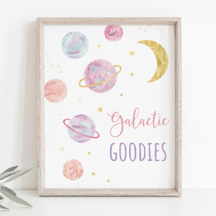 Affiche Symbole d'anniversaire Pink Pastel Space Galactic