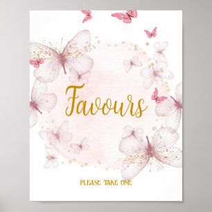 Affiche Symbole d'anniversaire rose et or Faveurs