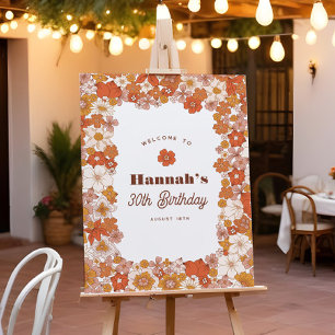 Affiche Symbole d'anniversaire super Hippie Floral Terraco