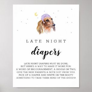 Affiche Symbole d'aquarelle Dachshund des plongeurs noctur