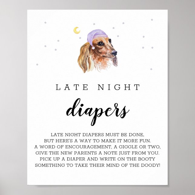 Affiche Symbole d'aquarelle Dachshund des plongeurs noctur (Devant)