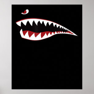Affiche Symbole d'art de la bouche de requin - Cadeau pour