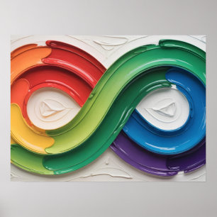 Affiche Symbole d'autisme de l'arc-en-ciel Art Abstrait