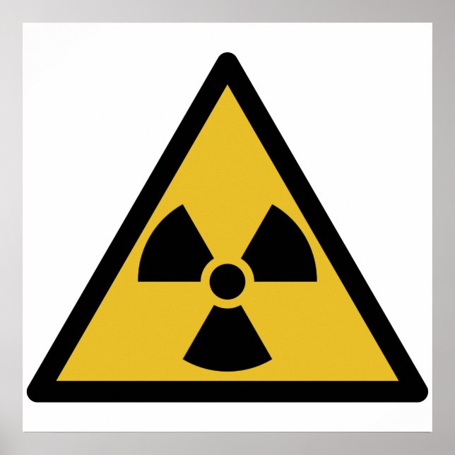 Affiche Symbole d'avertissement de rayonnement (danger rad (Devant)