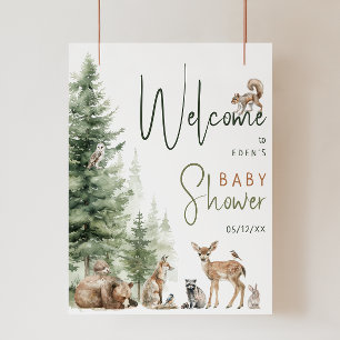 Affiche Symbole de Baby shower de bienvenue pour les anima