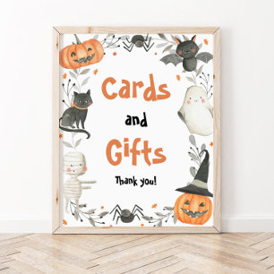 Affiche Symbole de Baby shower et cadeaux d'Halloween