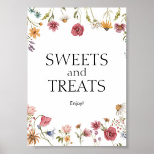 Affiche Symbole de Baby shower Floral Sweets and Traits
