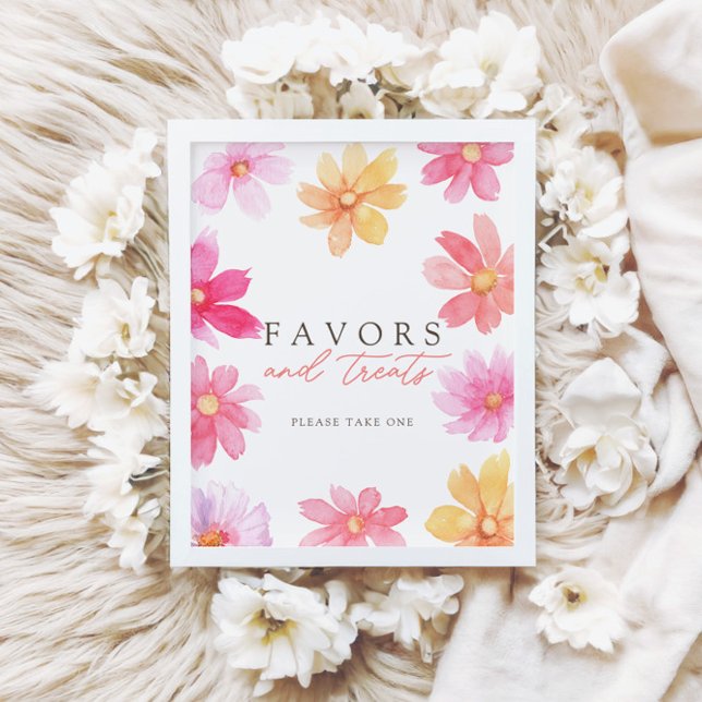 Affiche Symbole de Baby shower Vibrant Summer Favours & Tr (Créateur téléchargé)