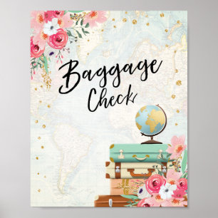 Affiche Symbole de bagage Douche de voyage Mlle à Mme Favo