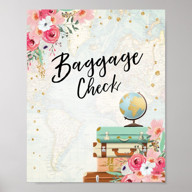 Affiche Symbole de bagage Douche de voyage Mlle à Mme Favo (Devant)