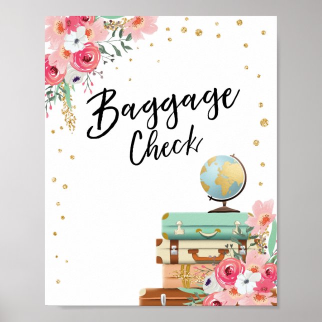 Affiche Symbole de bagage Douche de voyage Mlle à Mme Favo (Devant)