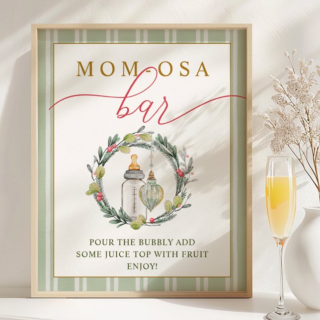 Affiche SYMBOLE DE BARRE Maman-Osa Petit Baby shower Joyeu (Mom-osa Bar Sign)
