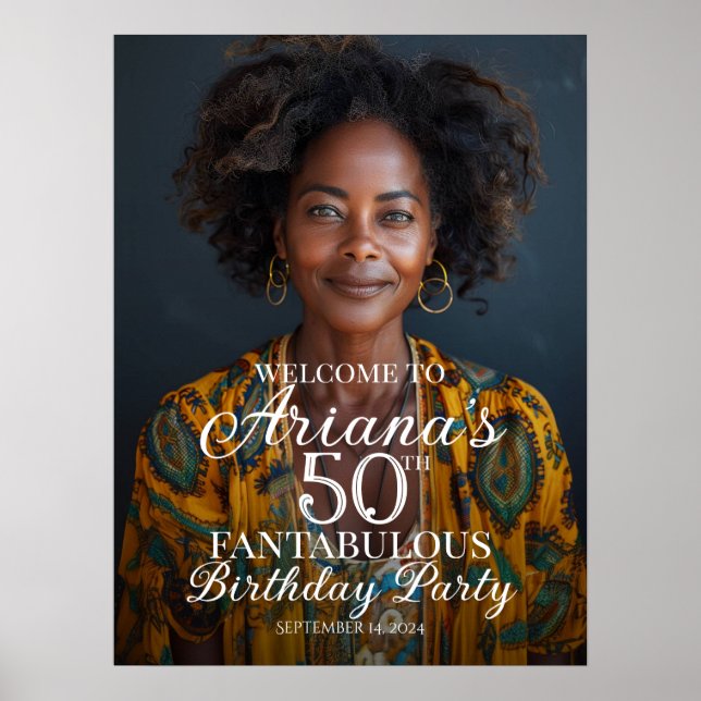 Affiche Symbole de bienvenue de fête d'anniversaire avec p (Devant)