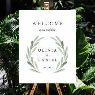 Affiche Symbole de bienvenue du Mariage Green Olive Branch