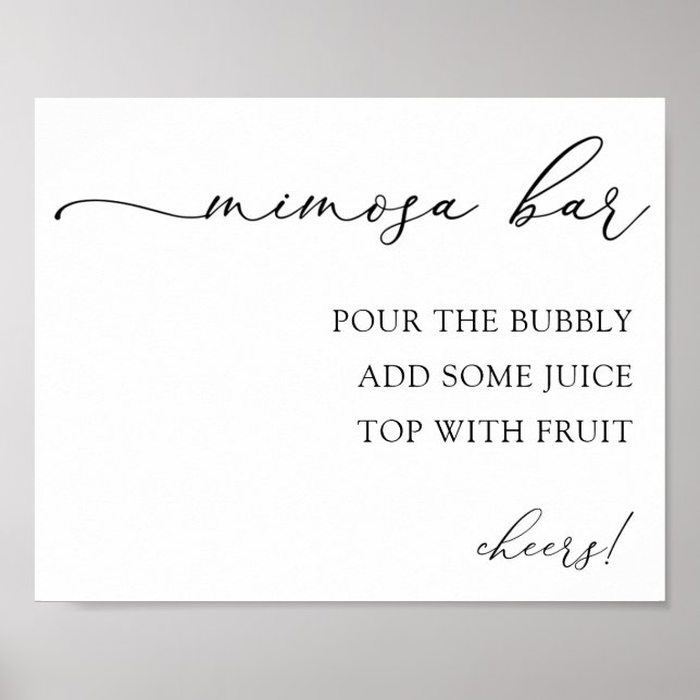 Affiche Symbole de boisson de la barre Mimosa (Devant)