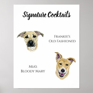 Affiche Symbole de boisson de la signature du chien